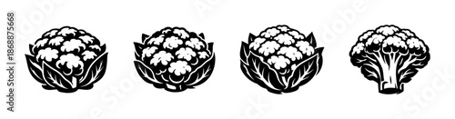 Vegetable vector icons set. fresh produce and healthy eating symbols