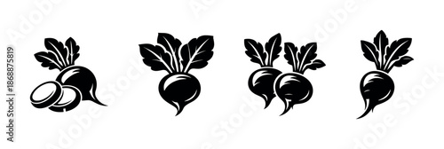 Vegetable vector icons set. fresh produce and garden symbols