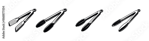 Cooking and kitchen vector icons set. culinary, food preparation symbols