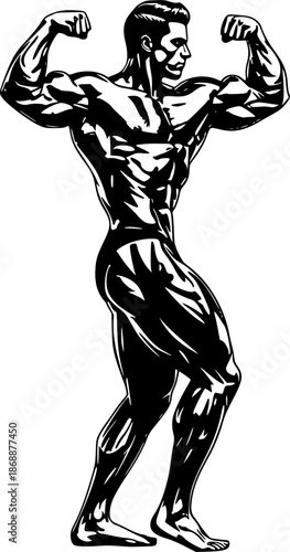 vector illustration of a bodybuilder