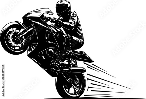 silhouette of a biker on motorcycle 