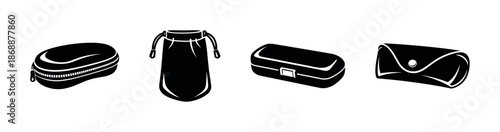 Containers and packaging vector icons set. storage solutions and organizers