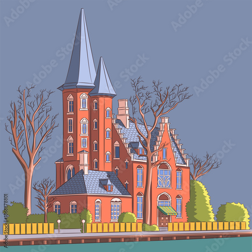 Minnewater House in Bruges Belgium