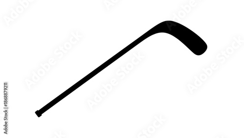 Vector illustration of a sleek black athletic stick used in winter sports, on transparent background