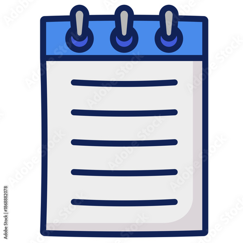 Hand drawn binder paper illustration. Document organization. Office school color