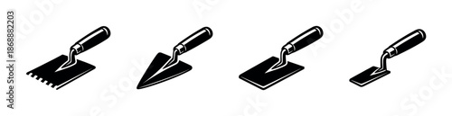 Construction vector icons set. building tools and masonry symbols