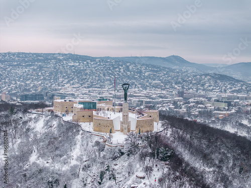 Photography Snowy Budapest, Snowstorm, Citadella Budapest Hungary