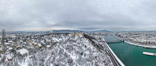 Photography Snowy Budapest, Snowstorm, Citadella Budapest Hungary