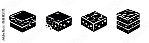 Bakery delights vector icons set. pastry, dessert, and sweet treats symbols