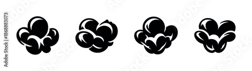 Popcorn vector icons set: snack and cinema symbols for food lovers