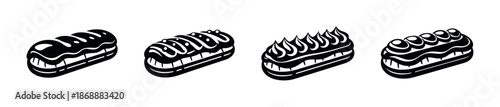 Bakery vector icons set. pastry and dessert design elements