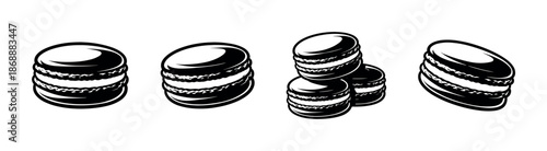 Bakery and pastry vector icons set. sweet treats and dessert symbols