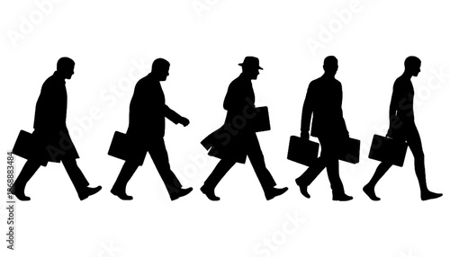 Urban Professional Commuter Silhouette