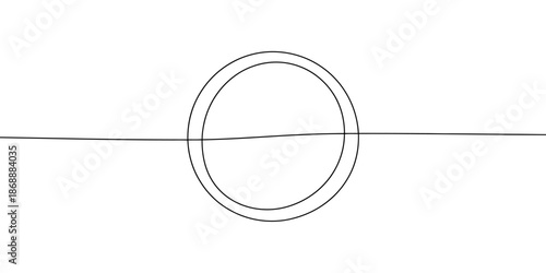 A simple line intersecting a circle in a minimalist geometric composition