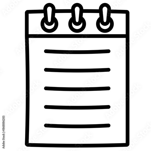 Hand drawn binder paper illustration. Document organization. Office school outline