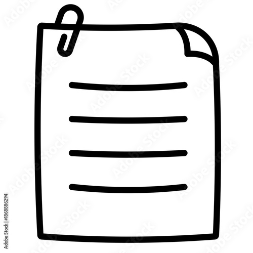 Hand drawn note paper illustration. Written reminder. Office communication outline