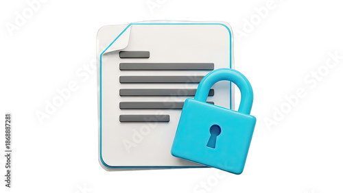 Document security icon with padlock