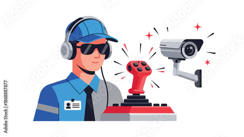 Security Guard Operating Surveillance System with Joystick Control
