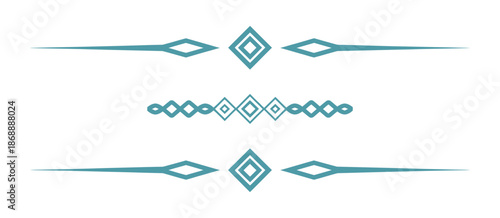 Cuadro en lienzo Divider line green horizontal vector isolated, simple element for separating tex