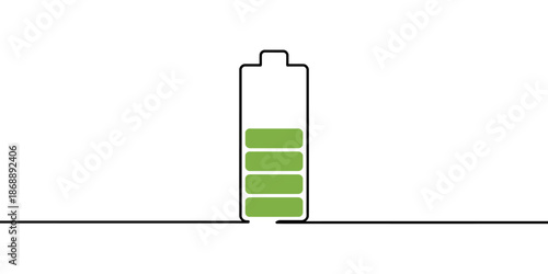 A simple illustration of a battery with a partial charge