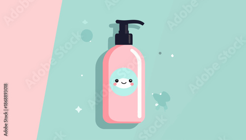 Cute Kawaii Lotion Bottle Illustration