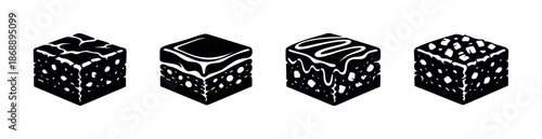 Bricks and cement vector icons set. building, construction, materials symbols