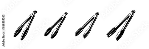 Kitchen tools vector icons set. utensils, cooking, culinary symbols