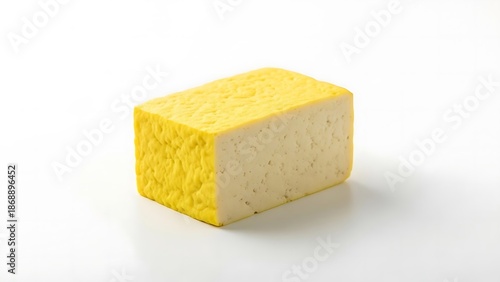 Yellow Sponge on a White Background