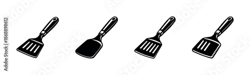 Kitchen utensils vector icons set. cooking, spatulas, tools symbols
