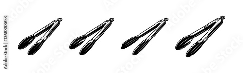 Kitchen utensils vector icons set. cooking, culinary, food tools collection