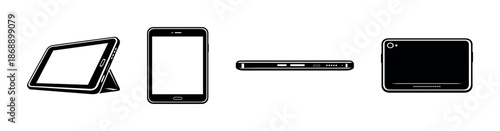 Tablet vector icons set. electronic device, technology gadget symbols
