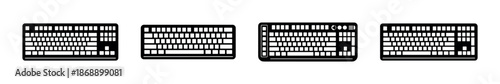 Keyboard vector icons set. computer, typing, input device symbols