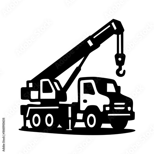 Crane Truck with Hook Lifting Equipment.