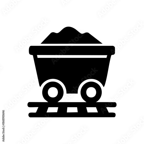Mining Cart Filled with Coal or Ore.