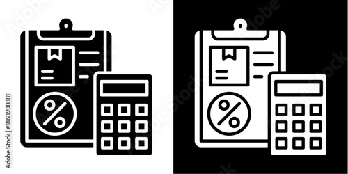Calculation  Icon Set White Glyph Style Collection
