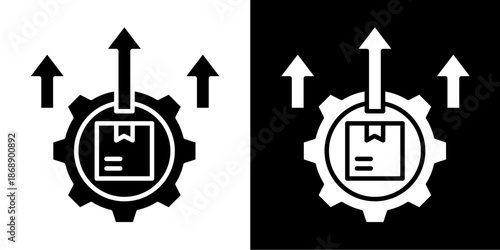 Mass Production  Icon Set White Glyph Style Collection
