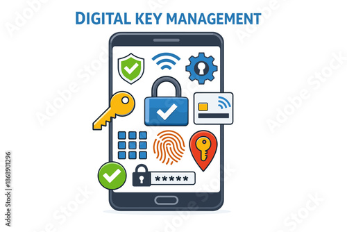 Digital key management: secure access and encryption tools on smartphone