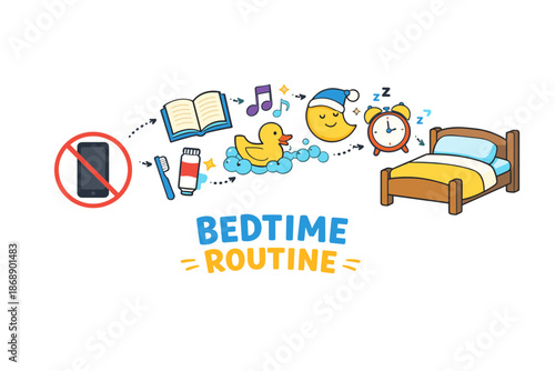 Bedtime routine for kids: no phones, storytime, bath, sleep