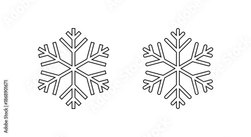 Snowflake, snow flakes outline icon. Winter season, ice symbol
