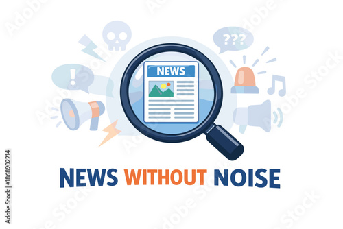 Magnifying glass highlighting clarity in news reporting