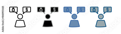 
Consumer behavior icon set multiple style collection with people, bags and money designs