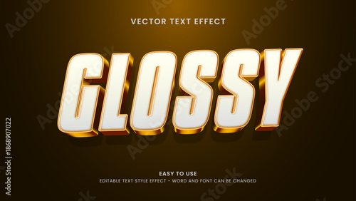 glossy editable text effect 3d vector