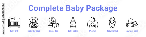 Complete Baby Package Icon Banner and Collection