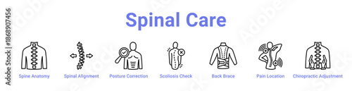Spinal Care Icon Banner and Collection