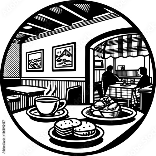 Cozy Scottish Cafe with Shortbread and Tea