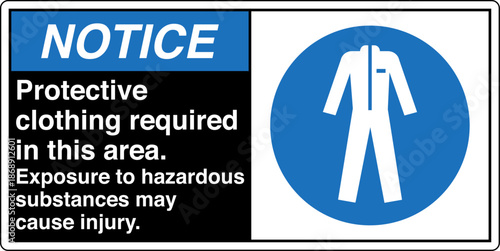 Safety sign NOTICE protective...