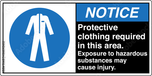 Safety sign NOTICE protective...