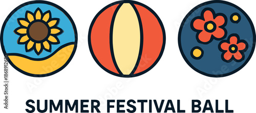 Summer Festival Ball Icons