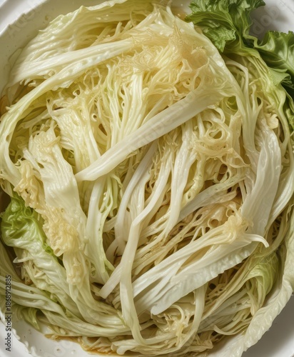 Traditional Korean-style hot fermented cabbage on white background with clipping path,  napa cabbage,  asia,  vegetable