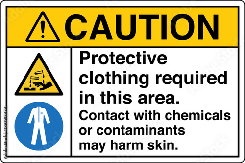 Safety sign CAUTION protectiv...